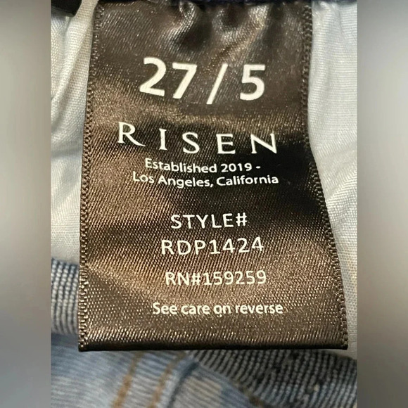 RISEN LOS ANGELES Medium Wash Distressed Jeans Size 5/27 - Picture 7 of 12